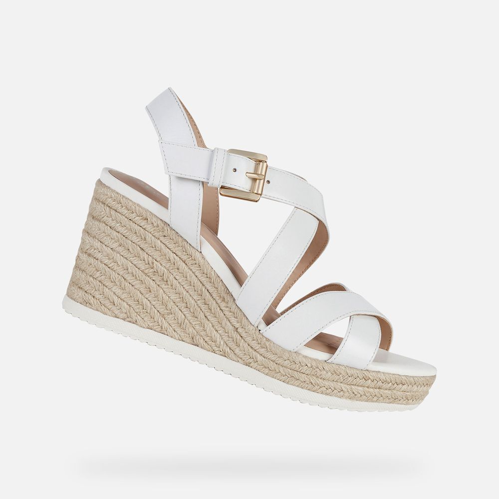 Geox Sandals White Ponza - Geox Womens Shoes - XYUNFW607